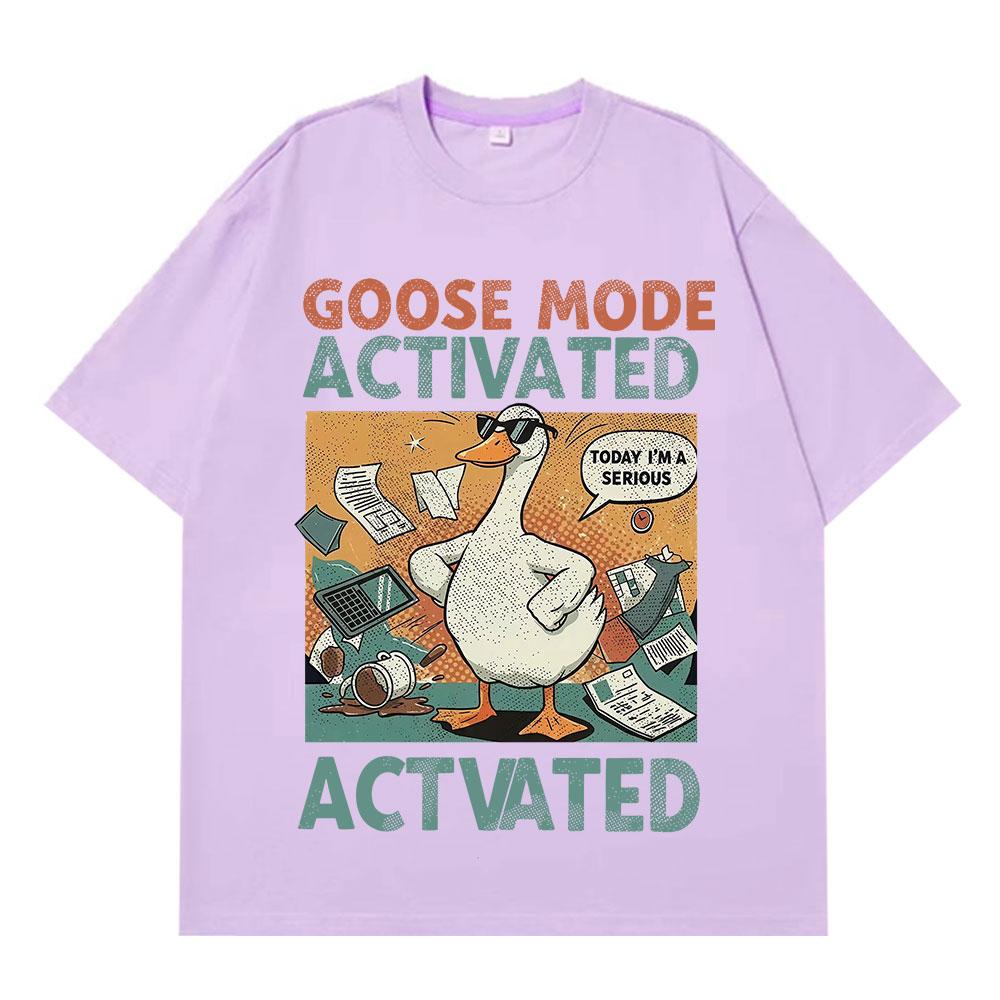 

Goose Mode Activated Funny Meme Tshirt Men Women Fashion Clothing T Shirts Shortsleeved 100 Cotton Casual Retro Tshirts Tops 3XL