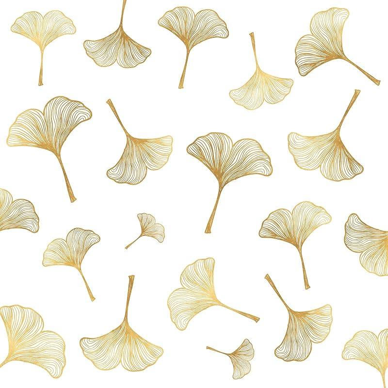 Gold Wall Decals Gold Leaves Wall Decals Peel and Stick Modern Leaf Wall Stickers Living Room Decor Abstract Floral Wall Stickers Nordic Plant Art