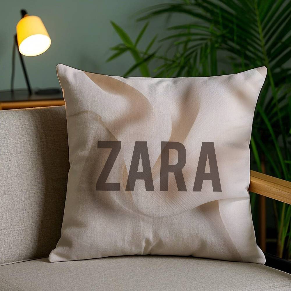 Fast Fashion Elegant Design ZARA-A Pillow Case Anti-dustmite Pillowcase Invisible Zipper Silky Short Plush Sofa Cushion Cover