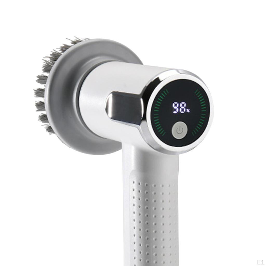 Tragbare elektrische Reinigungsbürste mit 4 austauschbaren Köpfen, wiederaufladbarer kabelloser Duschschrubber für
