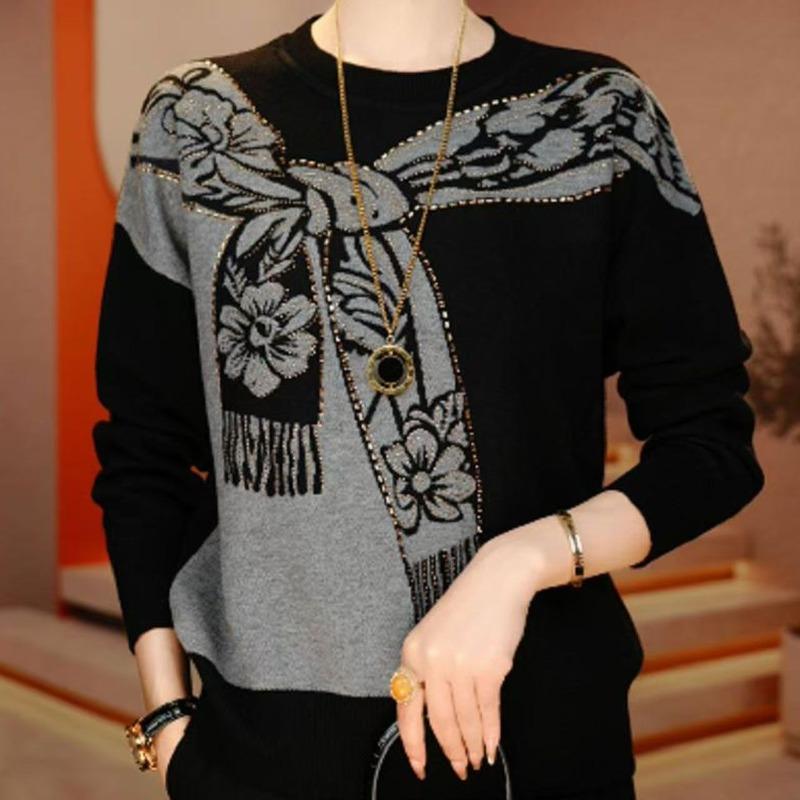 Douyin Popular Women s Long-sleeved New Style Mother s Middle-aged Loose High-end Small Shirt Middle-aged Women s Long-sleeved M чёрный