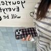Korean INS Stylish Plaid Phone Case for iPhone 15 14 Pro Max 13 17 16 Pro Fundas Silicone Shock Anti-fall Cute Protective Cover