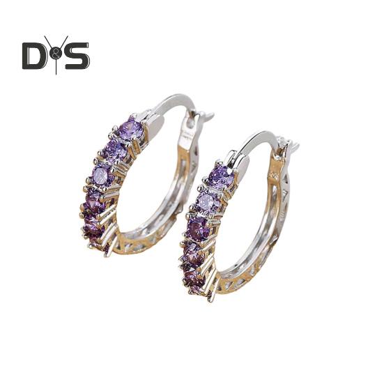 Stříbrné kruhové náušnice pro ženy s kubickým zirkonem, kruhové náušnice pro dárky ke Dni matek, výročí, narozeninám