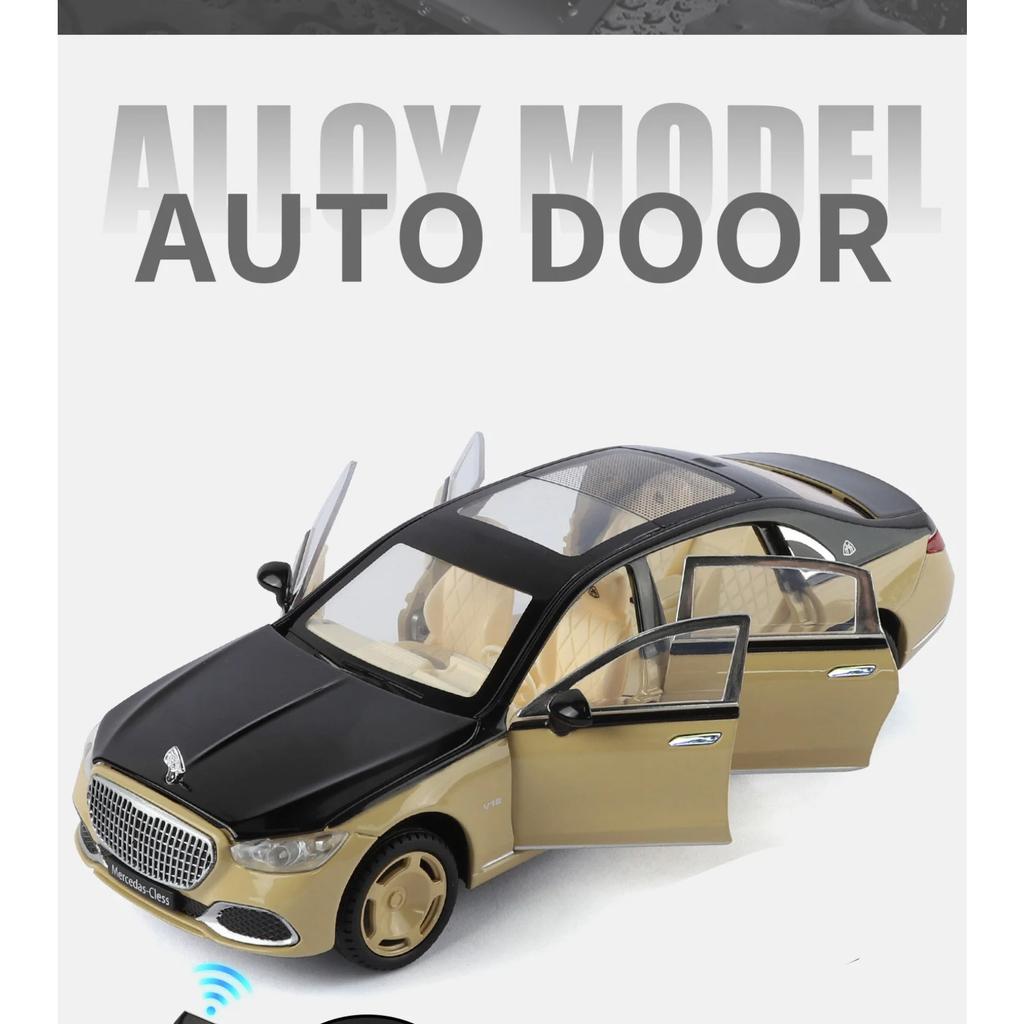1/24 Maybach S680 Key Control Alloy Model Car Toy Diecasts Metal Casting Sound and Light Pull Back Car Toys for Children Vehicle