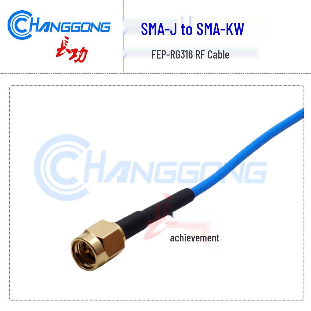SMA Male to Right Angle SMA Female Jumper Cable, FEP-RG316, Blue