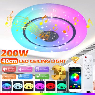 200W AC180-265V RGB Dimmbare Musik Deckenleuchte Deckenleuchten für Zuhause Bluetooth Lautsprecher Deckenleuchte Mit Fernbedienung & APP Steuerung