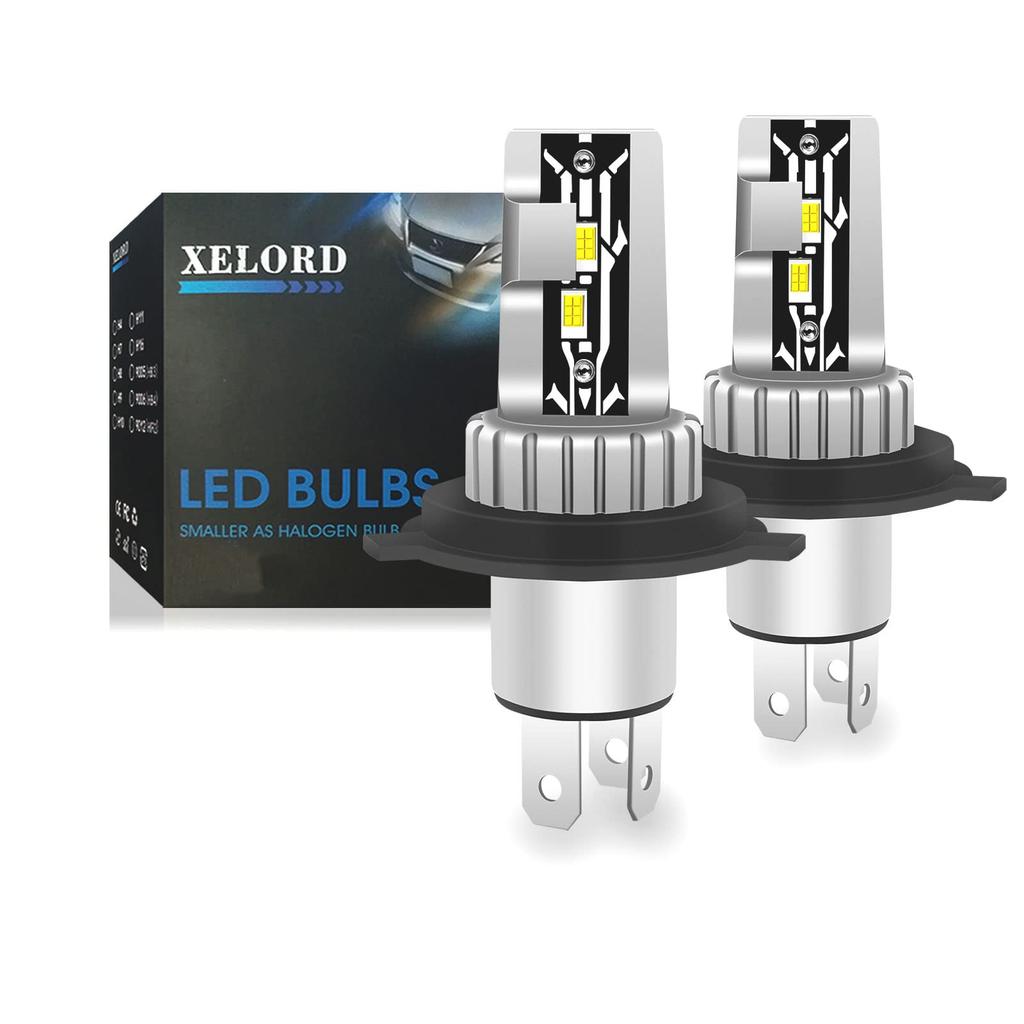 XELORD H4 Hi/Lo LED Headlight, Instant Start, High Brightness, 6000K, White, LED Bulb, For