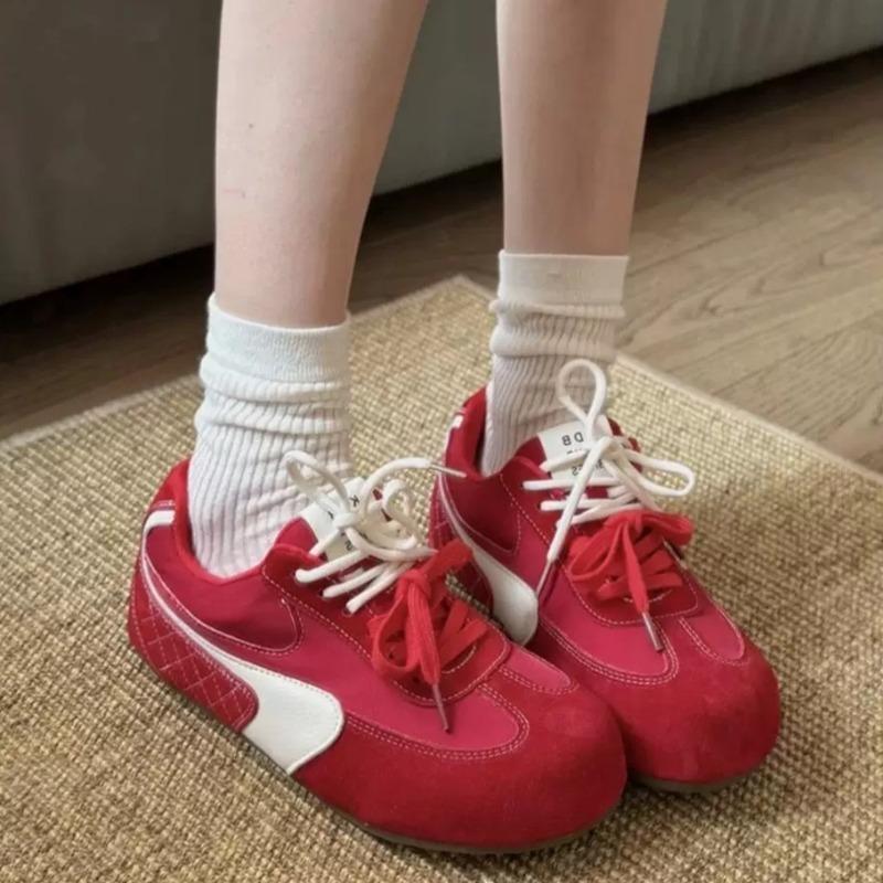 Red Women Sneakers Running Shoes for Women New Training Shoes Woman Flat Casual Shoes Comfort Single Shoe Zapatillas De Mujer