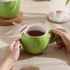 Creative Ins Style Summer Coconut Mug Girls Heart High Precision Cute Ceramic Cup Large Capacity Water Cup with Lid