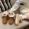 Platform Lace-Up Plush Cotton Shoes Women's Winter Outdoor Faux Fur Lined Thickened Anti-Slip Low Top Snow Boots Casual Sneakers