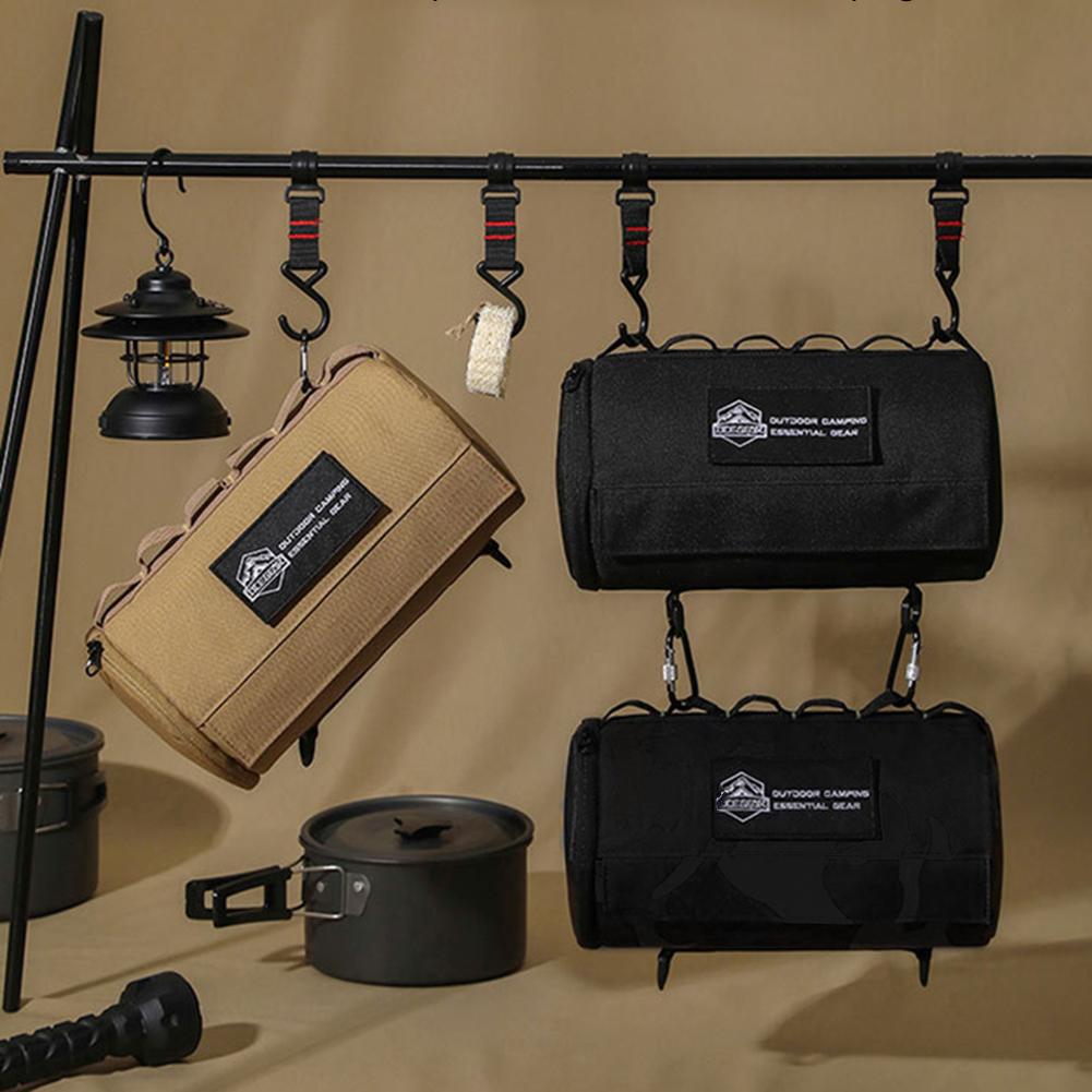 Outdoor Tissue Case Portable Roll Paper Storage Holder Polyester Waterproof Hanging Napkin Holder for Picnic Camping Hiking