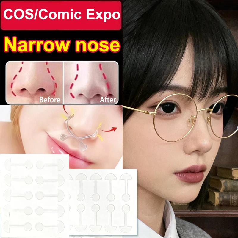 PET 60/100/200Pcs Shrinking Nose Wing Stickers Transparent Invisible Nose Shrink Patch Special Narrow Nose Strips Nose Shaper