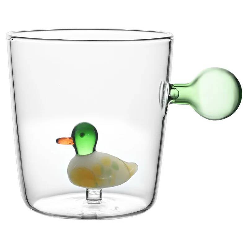 

Cute Glass Cup Italy Famous Design Animal Glassware Drink Tumbler Milk Water Teacup 300ml Clear Niche Coffee Mug Dropshipping 300ml