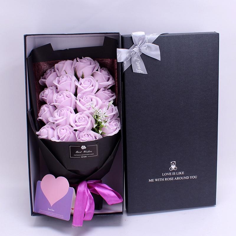 Romantic Valentine's Day Eternal Flower 18 Soap Rose Bouquet Gift Box Mother's Day Birthday Gift