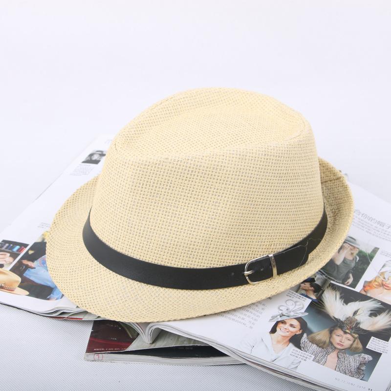 Parent-child Sun Hat Summer Sun Hat Men's Straw Sun Hat Children's British Top Hat Performance Jazz Hat