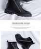 2025 Autumn Men's Mid-Heel Square Toe Martin Boots with Side Zipper