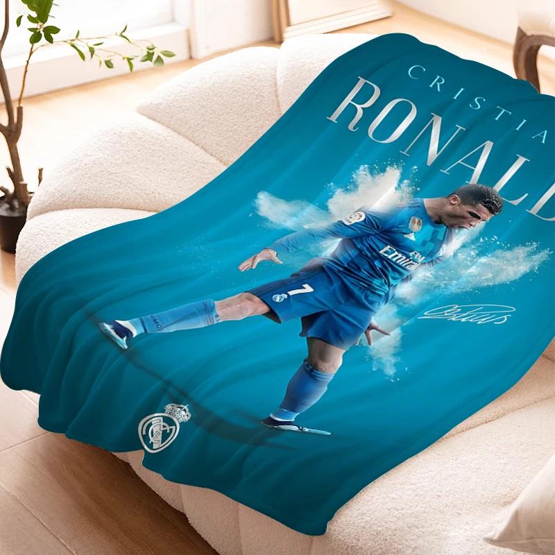 Sofa Blankets for Winter Cristiano Ronaldo Warm Knee Bed Fleece Custom Camping Fluffy Soft Blankets Microfiber Bedding King Size