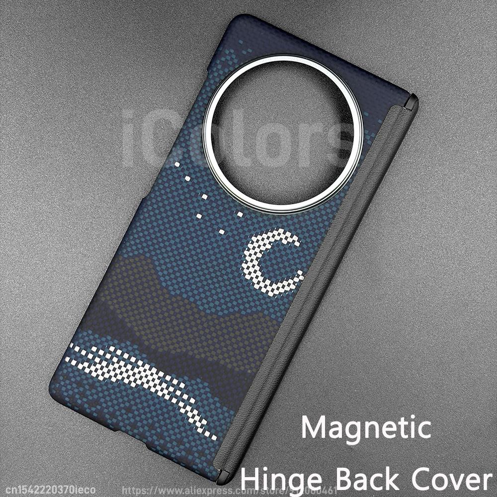 For Vivo X Fold 6 Hinge Case Aramid Carbon Fiber Magnetic Hinge Protection Case with MagSafe Central Axis Cover Super Slim Cover