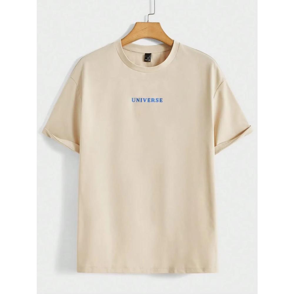 Acredite em Si Mesmo Universo Engraçado Gráfico Camisetas Masculinas Algodão Casual Manga Curta Moda Respirável Solta Oversized Camiseta