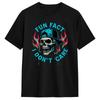 Casual Fun Fact I Don’t Care Funny Skeleton Quote Graphic T-Shirt for Men Crewneck Pure Cotton T Shirts  Short Sleeve Tees Gift