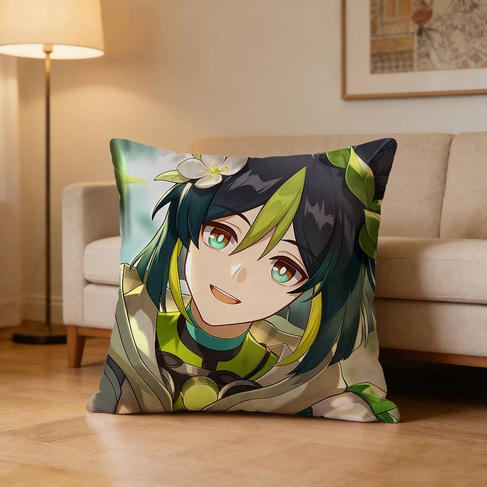 T-Tighnari G-Genshin Impact Pillow Case Pattern Printed Pillowcase For Living Room Sofa Cushion Cover