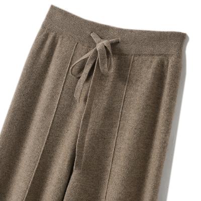 Autumn and Winter New Wide-leg Pants Women's High-waisted Casual Woolen Pants Drape Knitted Casual Trousers