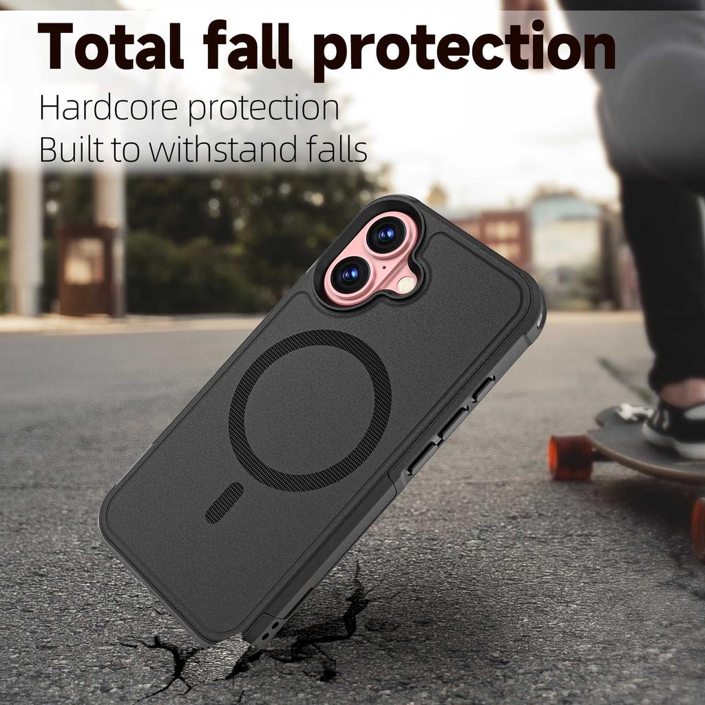 For iPhone 16 Case Compatible with MagSafe PC + TPU Anti-drop Phone Cover
