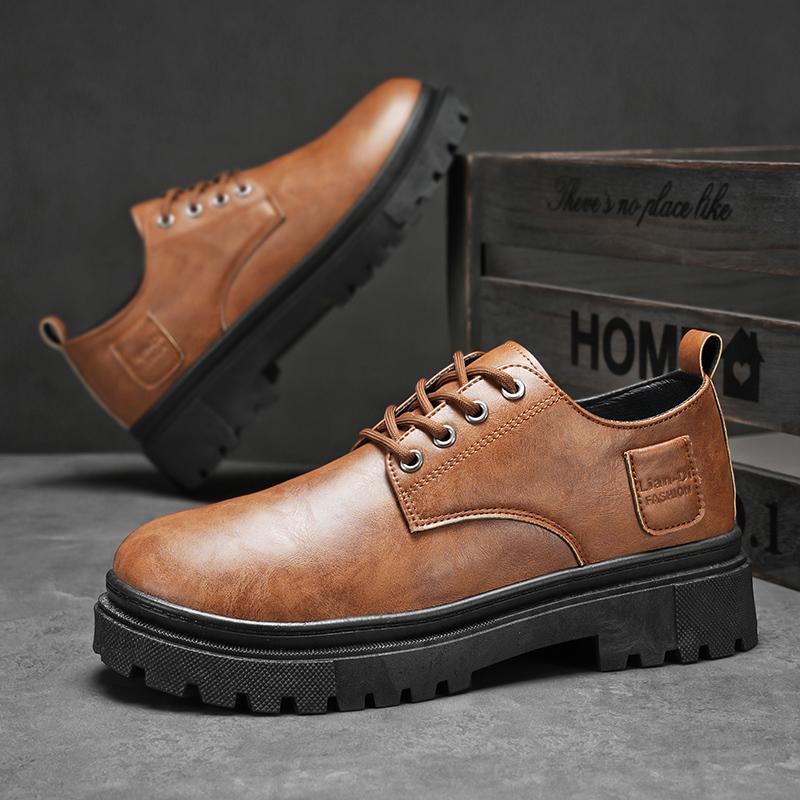 Fashion Ankle Boots 2025 Spring New Men's Formal Shoes Fashion Trend Versatile Thick Bottom Low Top Casual Shoes Designer Cowboy Boots