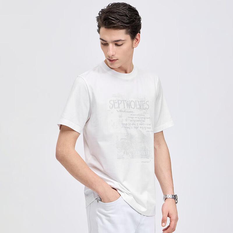 SEPTWOLVES Men's Cooling Anti-bacterial Embroidered Crew Neck T-Shirt