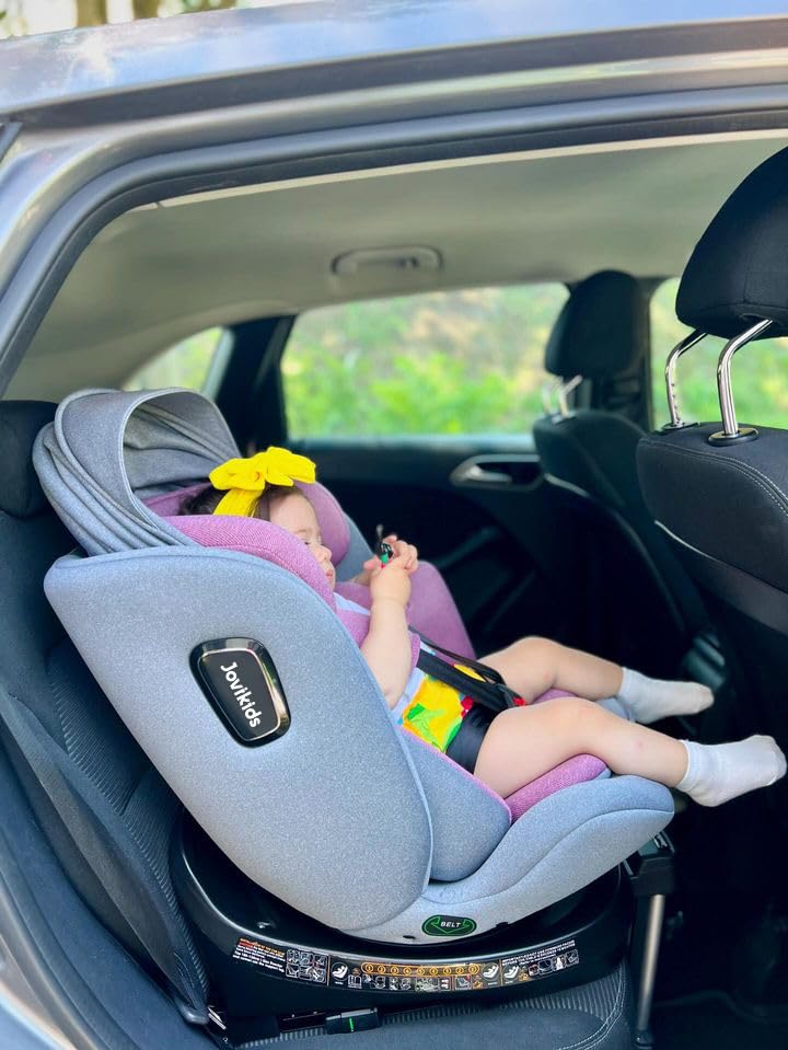 Jovikids Child Seat Rotation Compatible with Newborn Baby 0 Months To 12 Years Junior Seat and Long Use Adjustable Lie Angle ISOFIX, 360° i-Size R129,