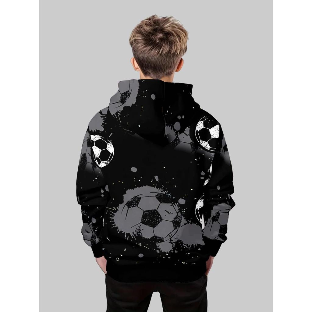 Kule Gamepad-trykk Gutter Casual Langermet Hettegensere Gutter Genser Høst Vår Hettegenser Topper Utendørs Fargerik Barneklær