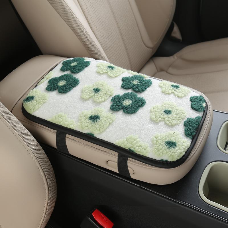 1Pcs Automobile Interior Decoration Cute Car Armrest Box Plush Cover Cushion Warm Center Console Arm Cover Pads