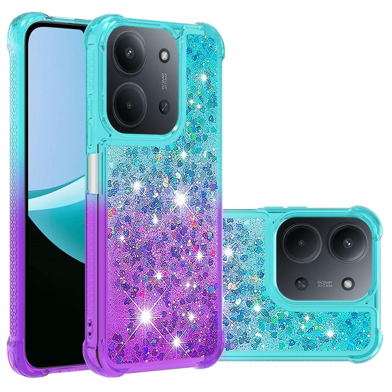 Pro Xiaomi Redmi 15C Pouzdro Redmi15C Třpytivé Tekuté Písky Dynamické Pouzdro na Telefon pro Funda Xiaomi Redmi 15c 4G 5G Kryt Coque