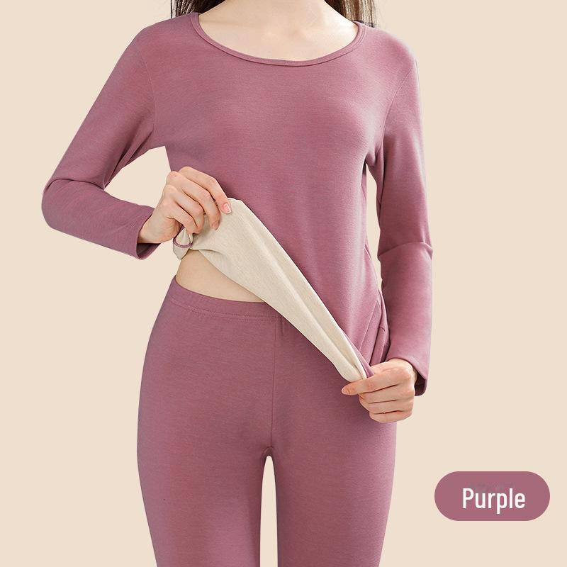 

Мужское и женское термобелье из шерсти и шелка и бархата: Утепленный осенне-зимний костюм с рубашкой и брюками XL фиолетовый