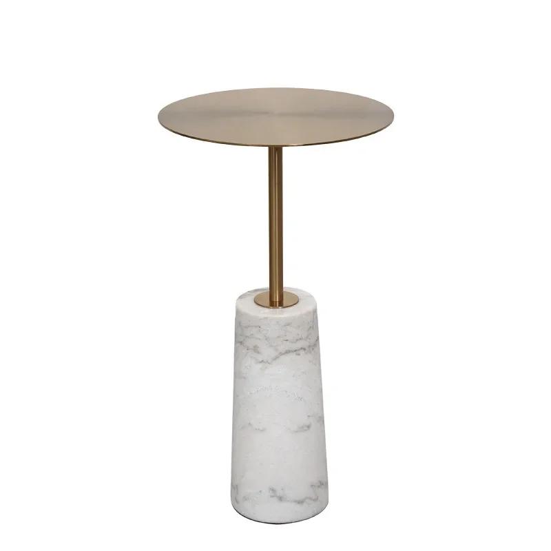 Marble Side Table Nordic Modern Minimalist Metal Coffee Table Designer Round Small Corner Table for Showflat/Balcony/Living Room