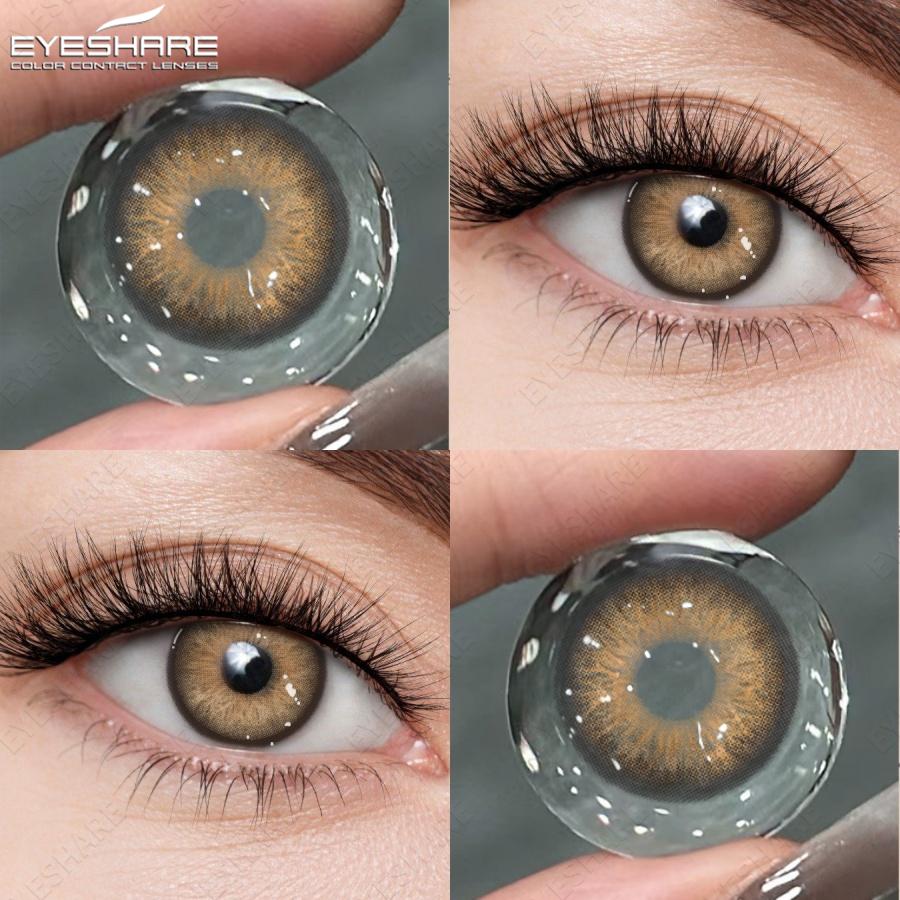 Eyeshare 1 Pair Blue Contact Lenses For Natural Brown Eyes Gray Contact Lenses Pupil Cosmetic Colored Lenses