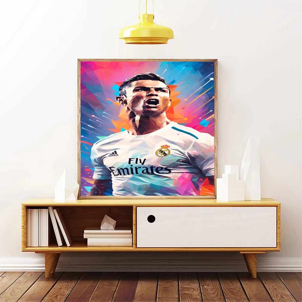 Cristiano Ronaldo 5D Diamond Painting Round Diamond Rhinestones Mosaic Diamond Embroidery Wall Paintings Rhinestones Gift Frameless