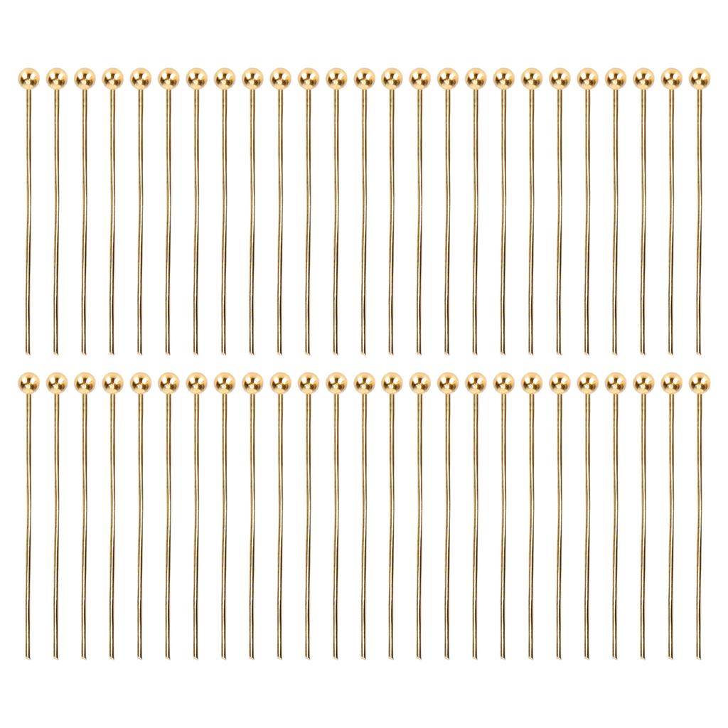 50pcs Ball Head Pins Jewelry Pendant DIY Craft Bead Making Parts Accessory SuppliesGold 30mm   1.18in
