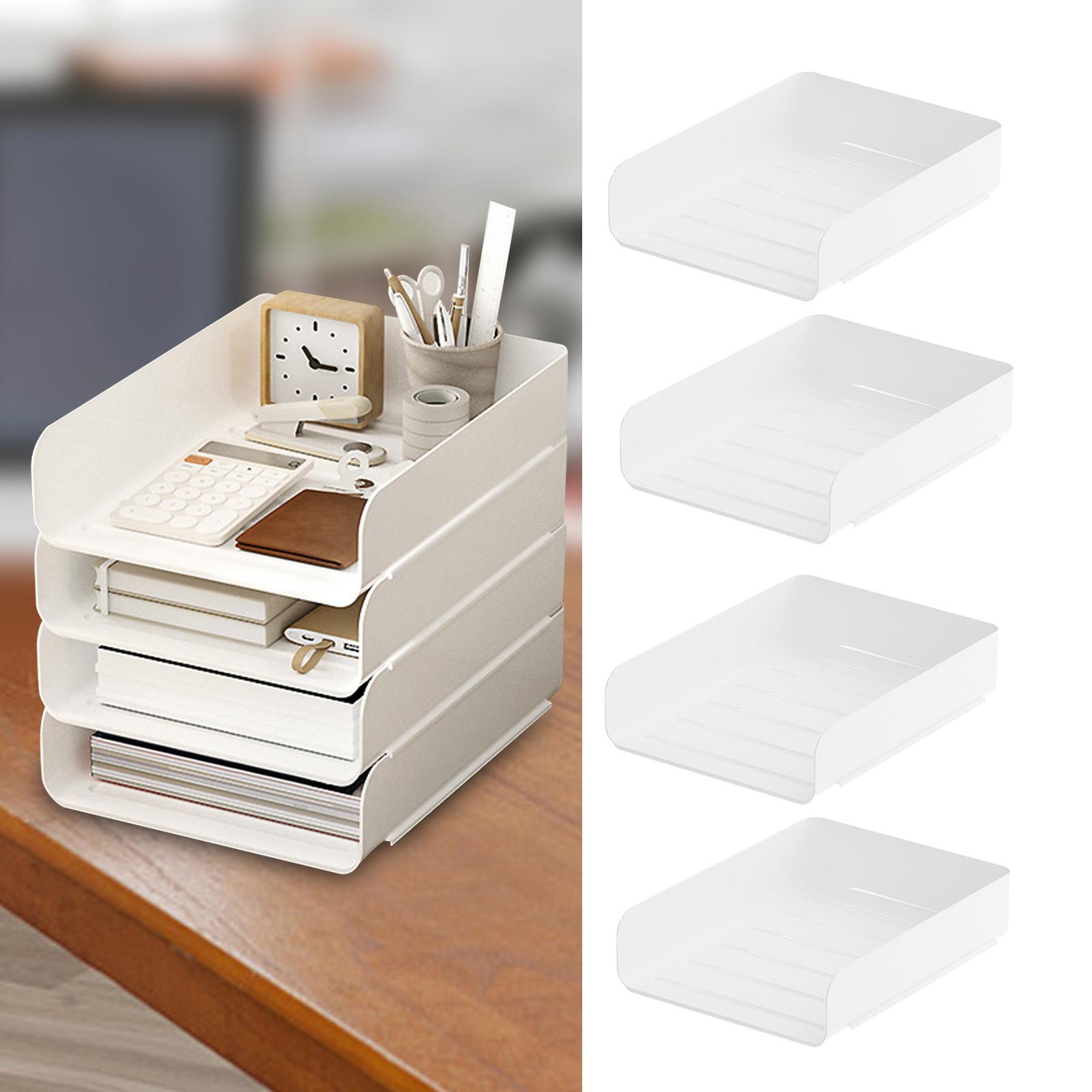 

4Pcs Letter Paper Tray Organization and Storage Paper Sorter Rack for Office