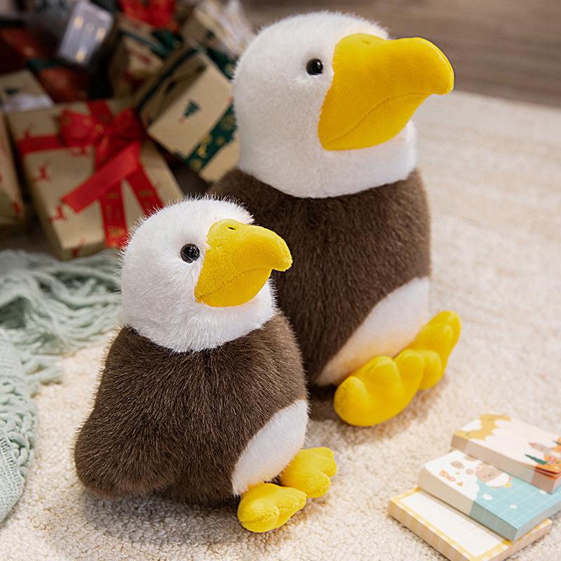 Cute Simulated Bald Sea Eagle Doll Plush Toy Eagle Vulture Bird Doll Boy Soothing Rag Doll
