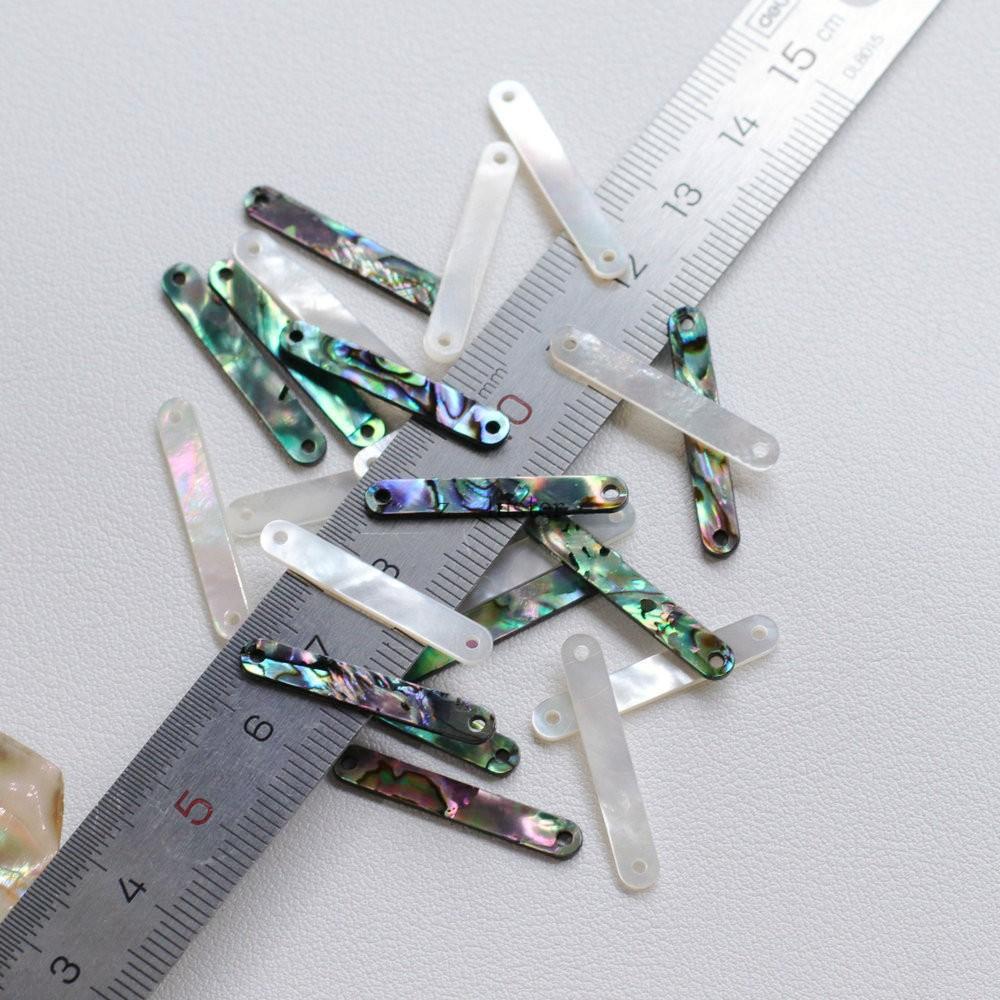 Natural Abalone White Mother-of-Pearl Double-Hole Oval Pendant for DIY Hairpin & Necklace