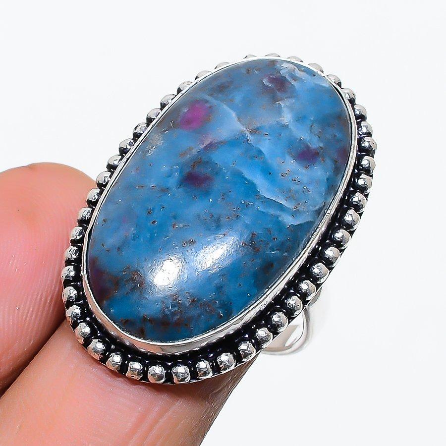 

Ruby Fuchsite Gemstone Handmade 925 Sterling Silver Jewelry Ring Size 7.5 SU-10517