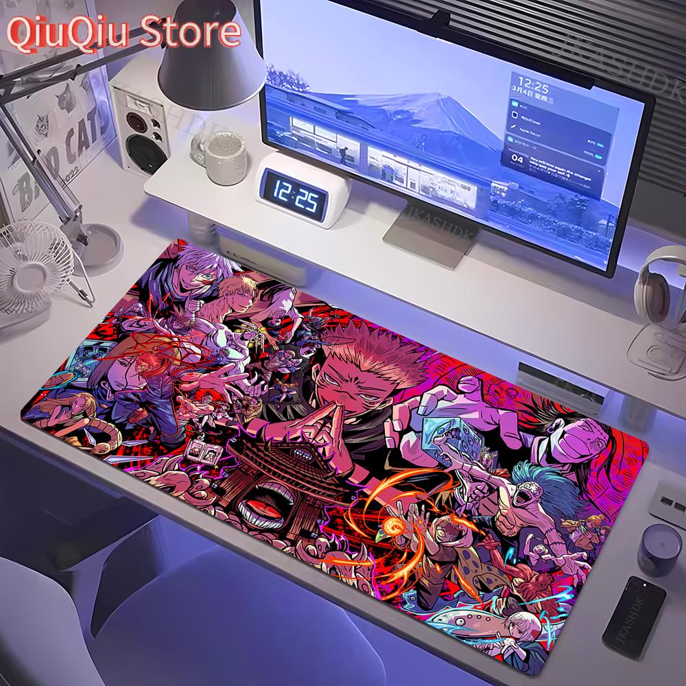 Großes Gaming-Mauspad Jujutsu Kaisen Mauspads Anime Gojo Satoru Schreibtischunterlage Gamer Firma Tastatur Mauspads Computerteppich