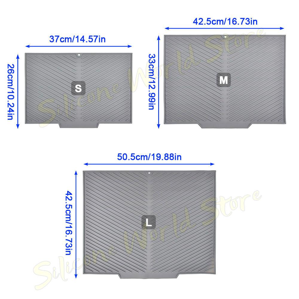 SW L/M/S Silicone Drain Pad Slope Draining Pads Kitchen Tableware Non-slip Mat Dish Drying Pad Heat-Resistant Pot Mats Coaster