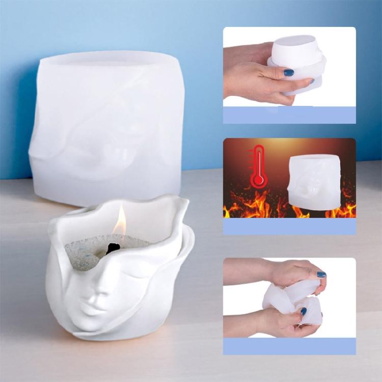 Succulent Planter Mold Crafting Mould Flexible Vase Molds Human Face Shape Flowerpot Mold Suitable for Making Flowerpot