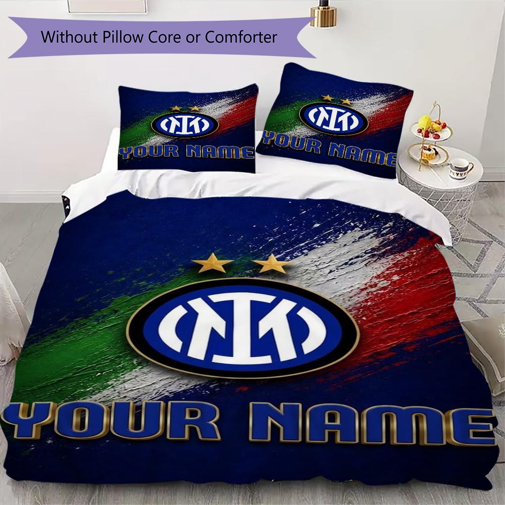 Custom Name Inter Milan Pattern Bedding