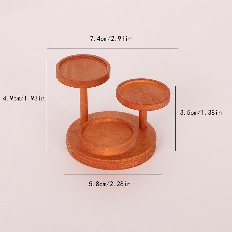 

1/12 Scale Dollhouse Simulated Mini Three-Layer Tray Food Rack - Kitchen Storage Stand Model Dolls House Decoration Playthings