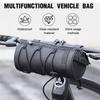 Waterproof Outdoor Bike Handlebar Bag with Handle Strap Bicycle Frame Storage Roll Bag Bike Front  Bag for MTB/Road Bikes