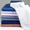 Men Social Shirt Bamboo Fiber Long Sleeve Anti-wrinkle Non-ironing Slim Fashion Casual Business Office White Blue Shirt