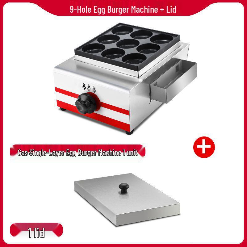 Electric 18-Hole Egg Burger and Red Bean Cake Maker for Street Stalls